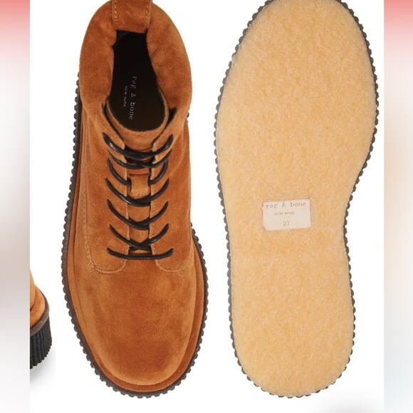 NWT rag and bone Sloane suede lace up boot with platform - Picture 3 of 13